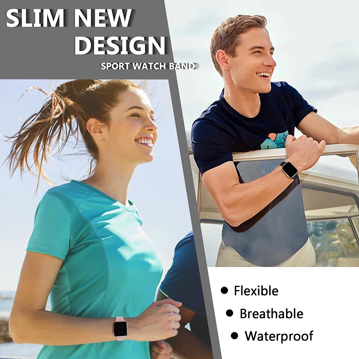 HOTLOVE Silicone Slim Bands Compatible with Apple Watch Band 38mm 40mm 41mm 42mm 44mm 45mm 49mm, Slim Thin Narrow Sport Strap Breathable Wristbands for iWatch Ultra Series SE 8 7 6 5 4 3 2 Women Men - Image 5